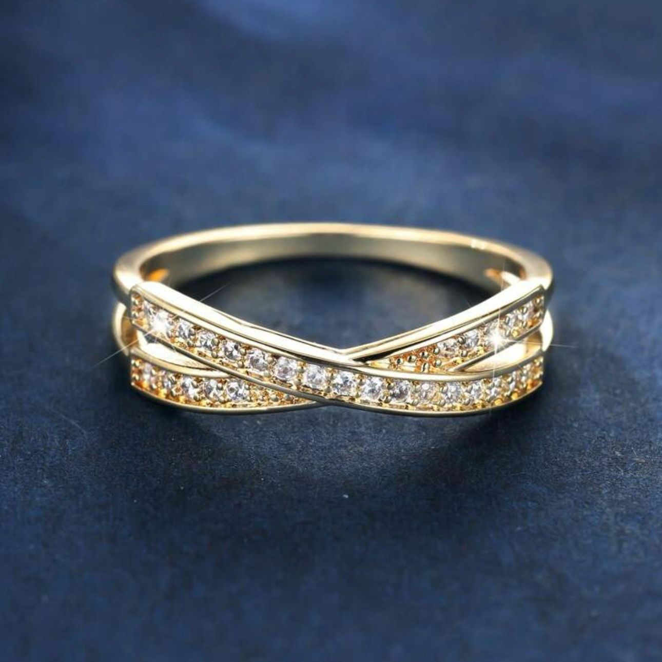 YJBHere - Golden Pavé Diamond Ring - Image 2
