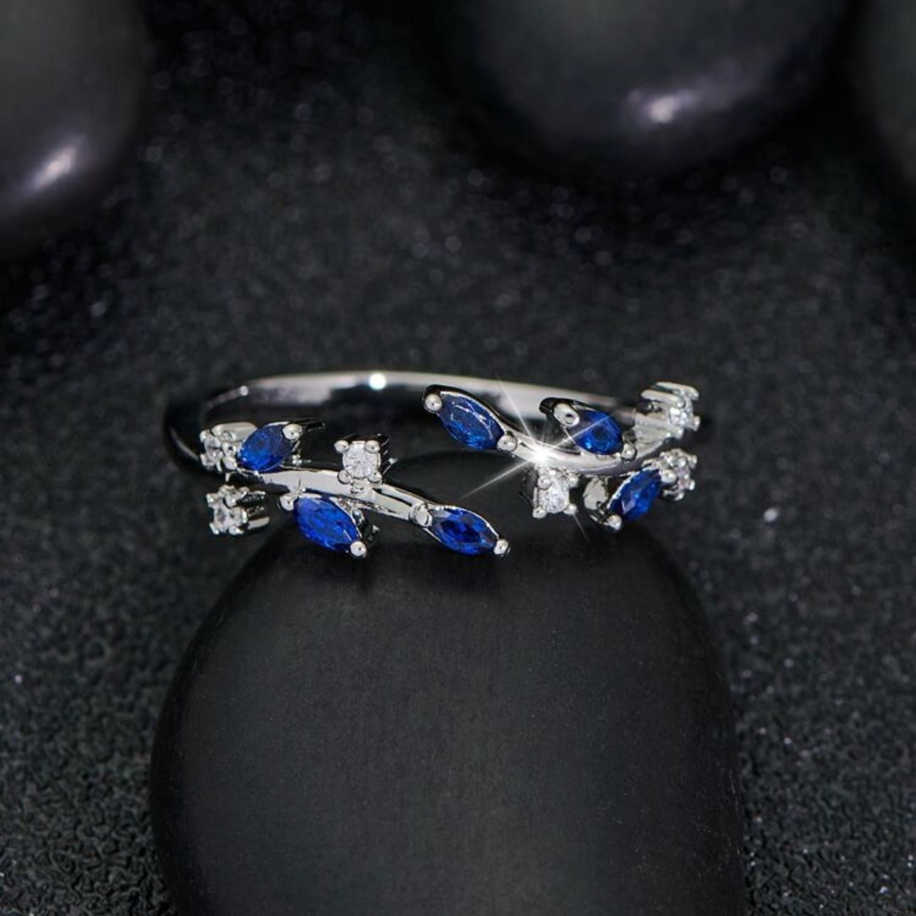 YJBHere - Sapphire Silver Band - Image 1