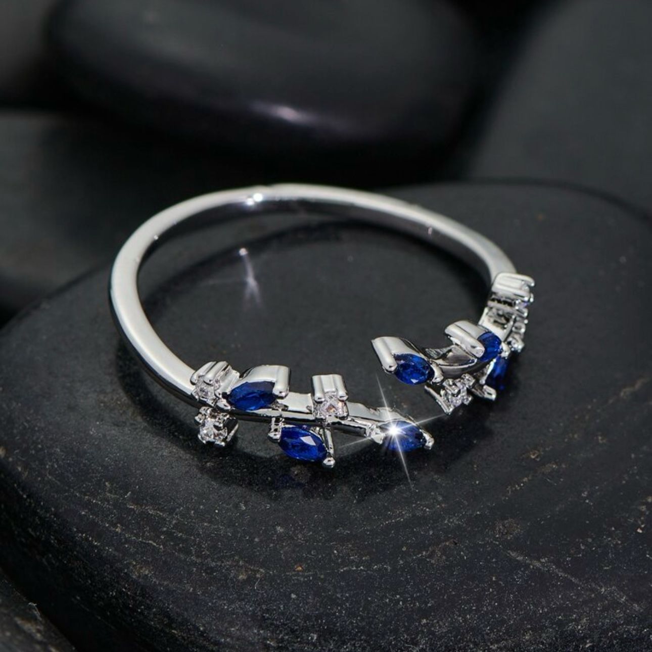 YJBHere - Sapphire Silver Band - Image 2