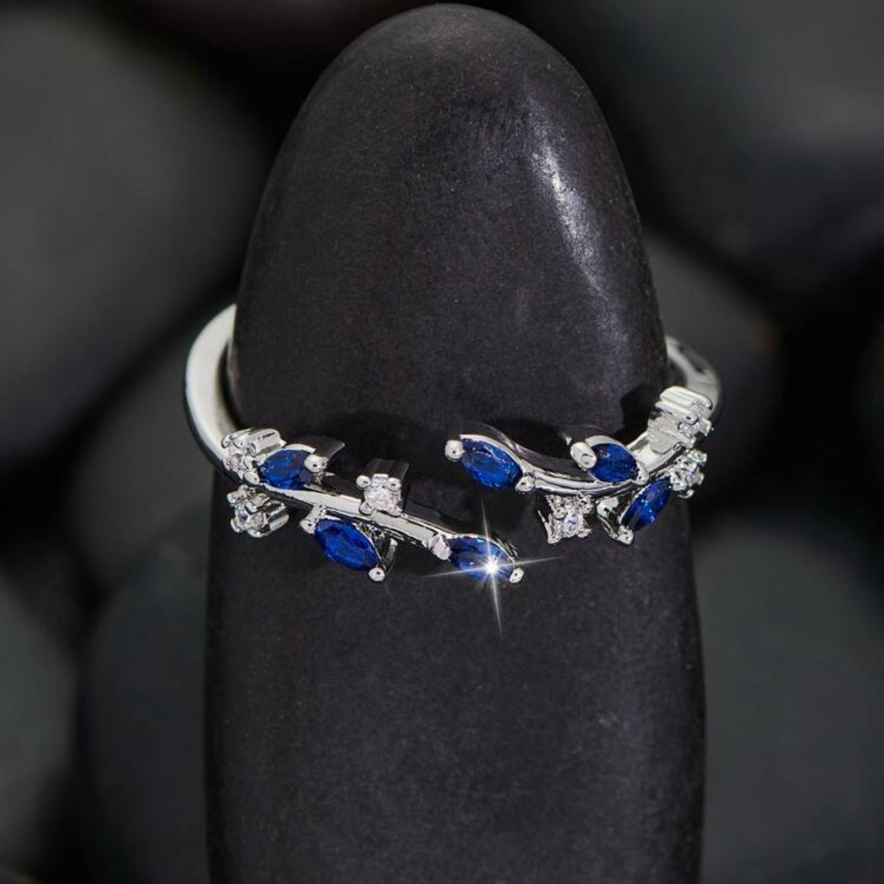 YJBHere - Sapphire Silver Band - Image 3